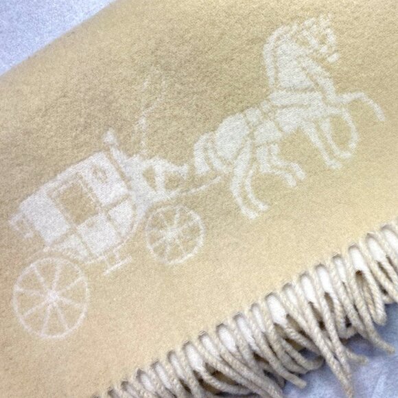 Coach 4622 Horse and Carriage Double Face Oversized Muffler in Chalk - Picture 1 of 5